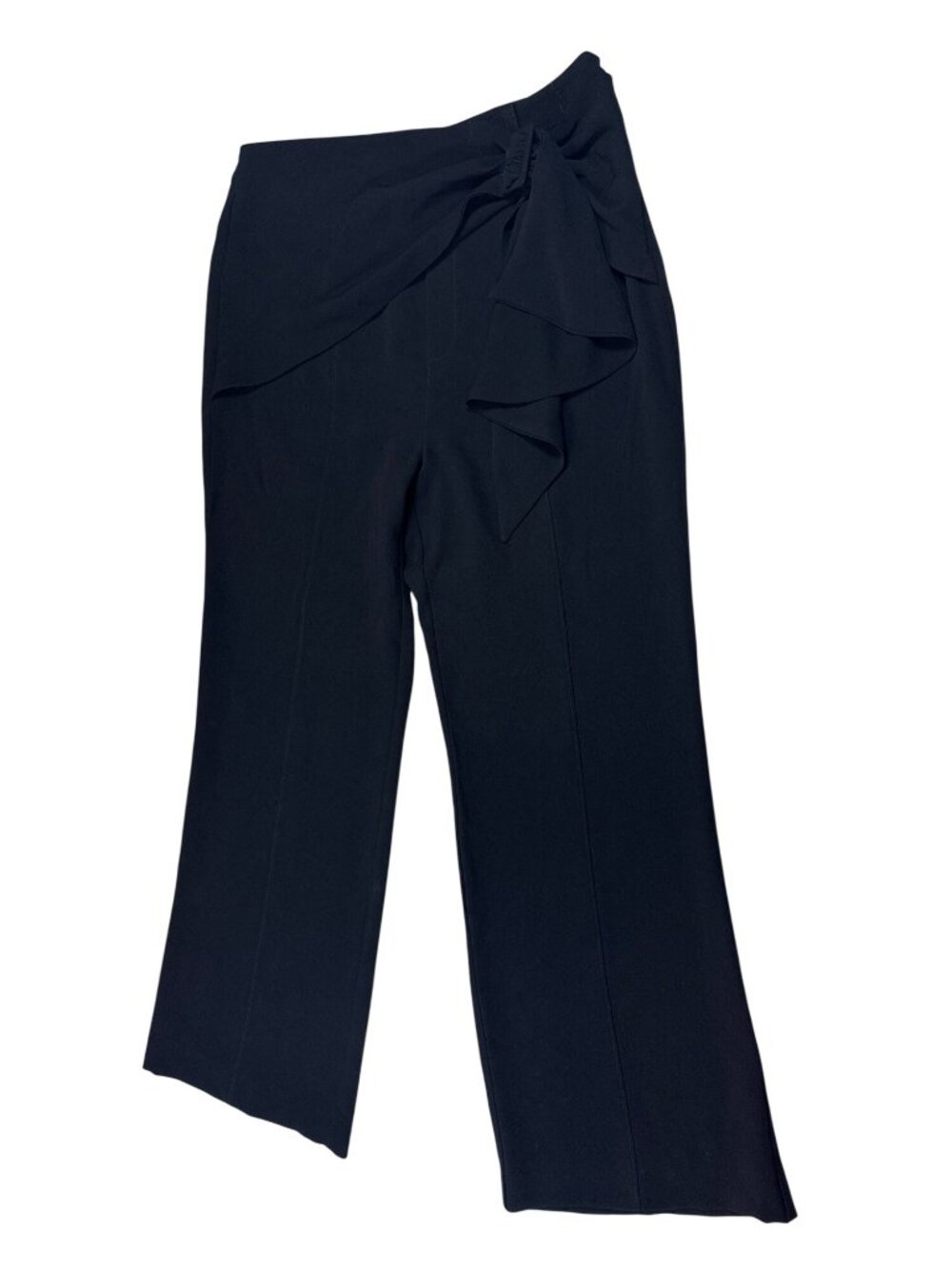 Cinq À Sept Black Tie-Waist Wide-Leg Trousers 12 Elegant Tailored Pants (H663)